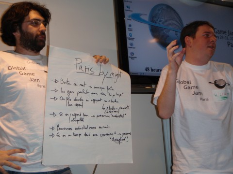 The Global Game Jam in Paris 2010. - initial idea pitches.