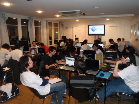 The Global Game Jam in Paris 2010. - groups at work