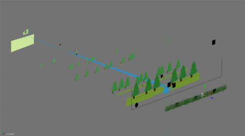 isometric view of a 2D approach level construction