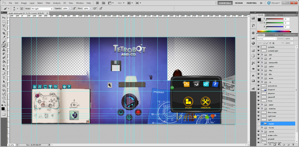 main menu in Photoshop